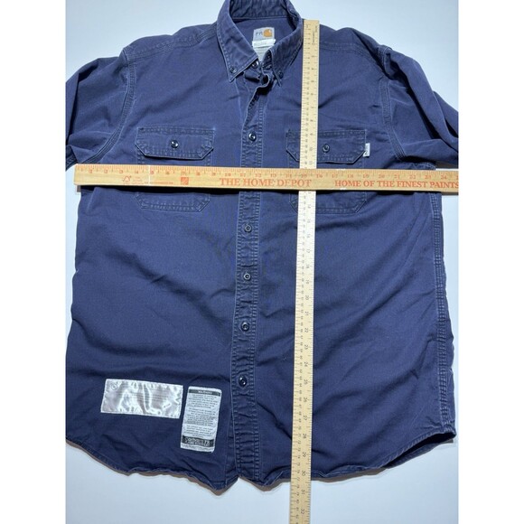 Carhartt Men’s FR Blue Long Sleeve Work Shirt Size Large Regular Flame Resistant - Picture 6 of 12